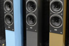 Audiovector - SR3 Avantgarde Arrete Speakers in Piano Nordic Blue, Piano Italian Grey & Piano Nubian Gold